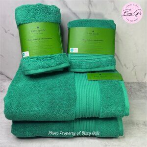 Kate Spade Emerald Green Towel Set of 8